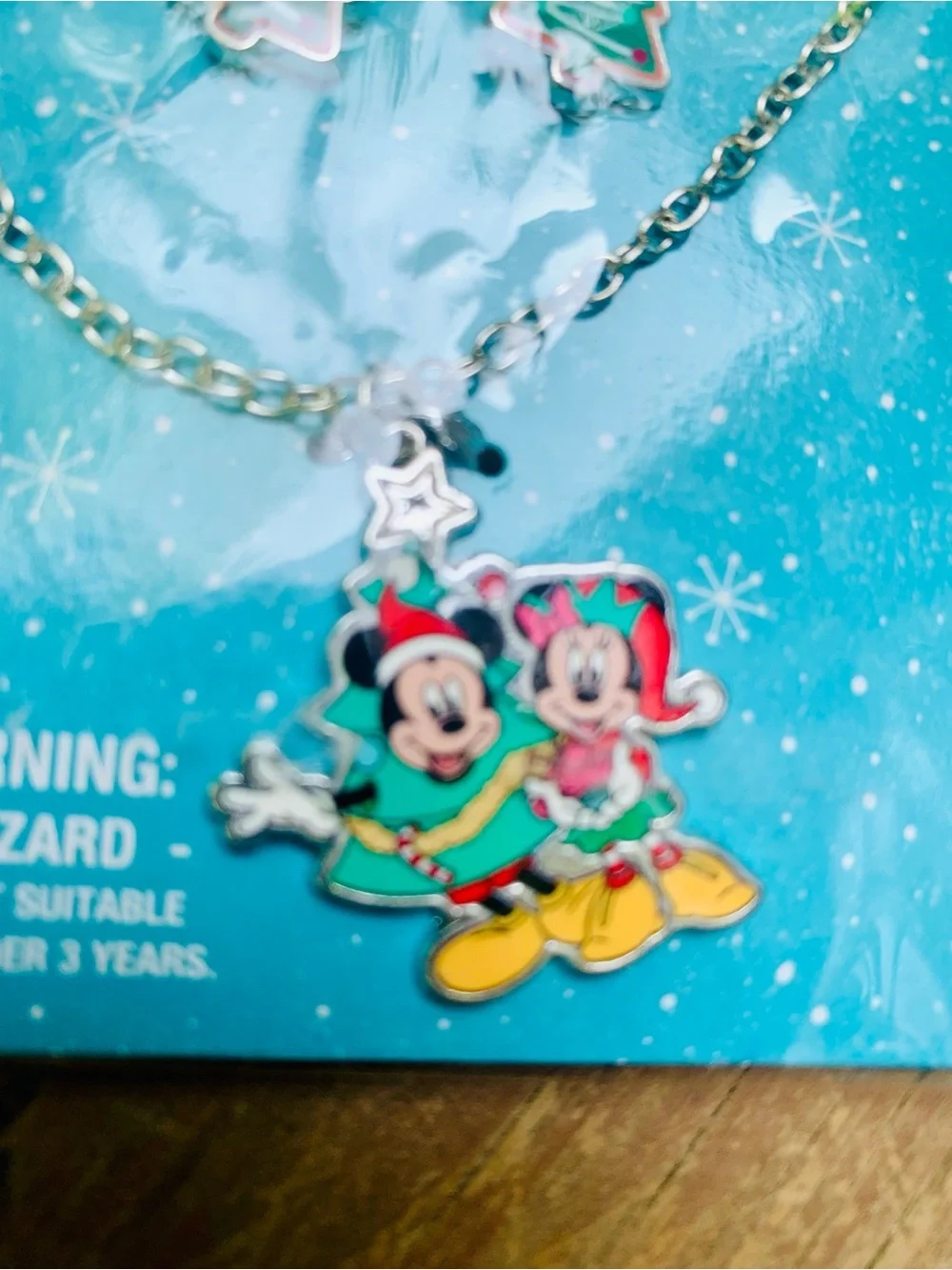 Disney Mickey & Minnie Holiday Necklace and Earrings Set - Green, Red, Yellow